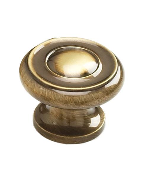 Schaub 704-AB Traditional Door Knob 1-1/2" Diam - Antique Brass