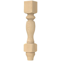 5 Inch Square x 29.25 Inch Height Large Diameter Country French Double Square Leg, Cherry