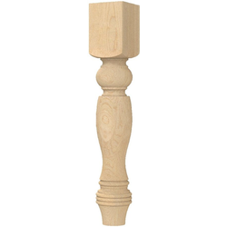 5 Inch Square x 29.25 Inch Height Large Diameter Country French Leg, Cherry
