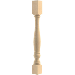 3.5 Inch Square x 34.5 Inch Height Tuscan Colonial Island Column, Alder