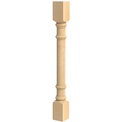 3.5 Inch Square x 34.5 Inch Height Tuscan Aster Island Column, Red Oak