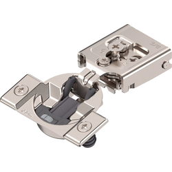 Compact 31C3 Click-On Cabinet Mounted 3/8" Overlay Soft-Close 105-Degree Opening Face Frame Hinge, Press-In Dowel Door Mounting 