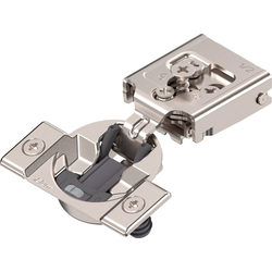  Compact Soft-Close 1/2 Inch Overlay 31C3 Press-In (Dowel) 105 Degrees Opening Face Frame Hinge including Click-On Mounting Plate for Tool-Less Door Removal 