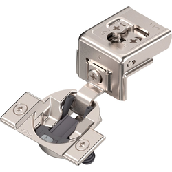 Compact 31C3 Click-On Cabinet Mounted 1-1/4" Overlay Soft-Close 105-Degree Opening Face Frame Hinge, Press-In Dowel Door Mounting 