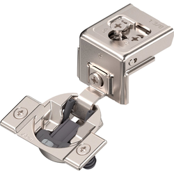  Compact 31C3 Click-On Cabinet Mounted 1-3/8" Overlay Soft-Close 105-Degree Opening Face Frame Hinge, Press-In Dowel Door Mounting 