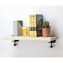 Clamp: Powdercoat - Flat Black, Shelf: Unfinished Raw Maple