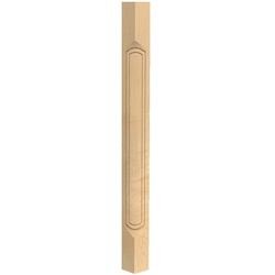 2.75 Inch Square x 36.5 Inch Height Plain Queen Anne French Carved Corner Post, Cherry