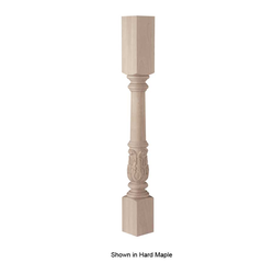 Acanthus Island Column Unfinished Cherry