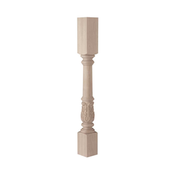Acanthus Island Column Unfinished Hard Maple