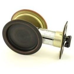 Round Passage Pocket Door Lock, Venetian Bronze