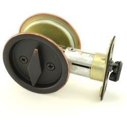 Round Privacy Pocket Door Lock, Venetian Bronze