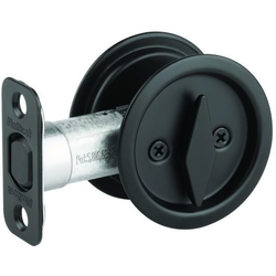Round Privacy Pocket Door Lock, Iron Black