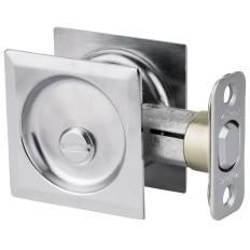 Square Privacy Pocket Door Lock, Satin Chrome