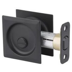 Square Privacy Pocket Door Lock, Iron Black
