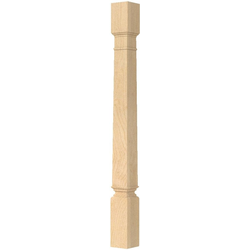 3.5 Inch Square x 40.5 Inch Height Palladian Bar Column, Red Oak