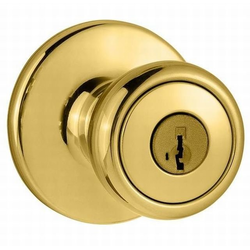 30% OFF Tylo Knob Entry Door Lock SmartKey with New Chassis with 6AL Latch and RCS Strike, Bright Brass