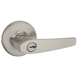 Delta Door Lever Entry Door Lock with New Chassis and 6AL Latch and RCS Strike, Satin Nickel