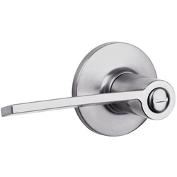 Palmina Door Lever Privacy Door Lock with RCAL Latch and RCS Strike, Satin Chrome
