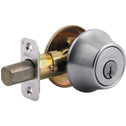 Single Cylinder Deadbolt SmartKey with RCAL Latch and RCS Strike with New Chassis, Satin Chrome
