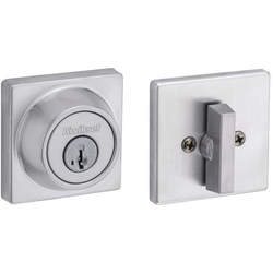 Single Cylinder Square Deadbolt SmartKey with RCAL Latch and RCS Strike, Satin Chrome
