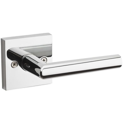 Milan Door Lever with Square Rose Privacy Door Lock with 6AL Latch and RCS Strike, Bright Chrome