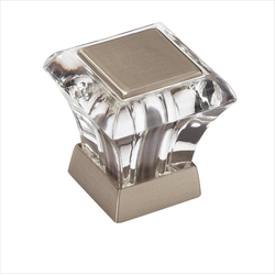 Abernathy 1 Inch Diameter Acrylic/Satin Nickel Cabinet Knob