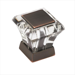 Abernathy 1 Inch Diameter Acrylic/Oil Rubbed Bronze Cabinet Knob