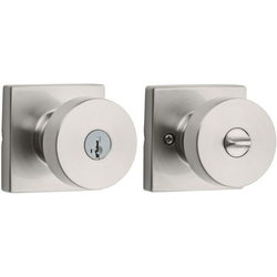 40% OFF Pismo Knob with Square Rose Entry Lock SmartKey with 6AL Latch and RCS Strike, Satin Nickel