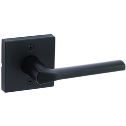 Lisbon Door Lever with Square Rose Half Dummy Door Lock, Iron Black