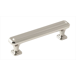 Clearance Sale, Wells 3-3/4 Inch Center to Center Polished Nickel Cabinet Pull