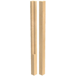 2 Inch Square x 34.5 Inch Height Urban Notched Square Island Column, Hard Maple