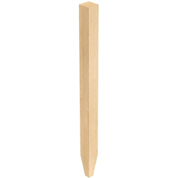 2 Inch Square x 35.25 Inch Height Urban Square Island Column with Foot, White Oak