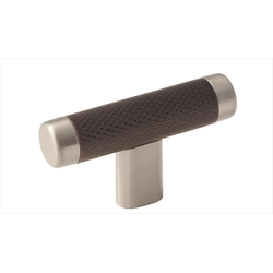 2-5/8 Inch Diameter Esquire Cabinet Knob, Satin Nickel / Oil Rubbed Bronze