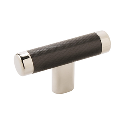 2-5/8 Inch Diameter Esquire Cabinet Knob, Polished NIckel / Black Bronze