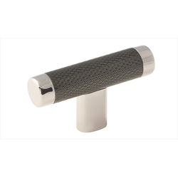 2-5/8 Inch Diameter Esquire Cabinet Knob, Polished Nickel / Gunmetal