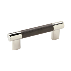 3 and 3-3/4 Inch Dual Center to Center Esquire Cabinet Pull, Polished Nickel / Black Bronze