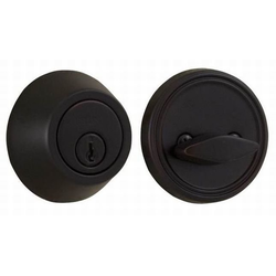 36% OFF Single Cylinder Deadbolt with Adjustable Latch and Deadbolt Strike, Oil Rubbed Bronze