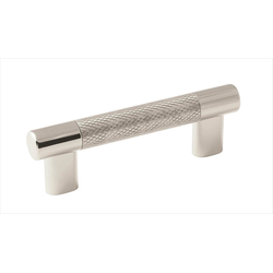 3 and 3-3/4 Inch Dual Center to Center Esquire Cabinet Pull, Polished Nickel / Stainless Steel
