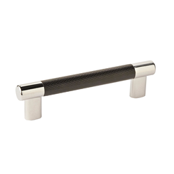 5-1/16 Inch Center to Center Esquire Cabinet Pull, Polished Nickel / Black Bronze