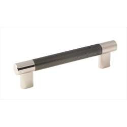 5-1/16 Inch Center to Center Esquire Cabinet Pull, Polished Nickel / Gunmetal