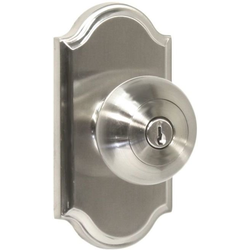 Impresa Premiere Entry Lock with Adjustable Latch and Full Lip Strike, Satin Nickel