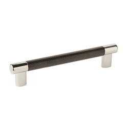 6-5/16 Inch Center to Center Esquire Cabinet Pull, Polished Nickel / Black Bronze