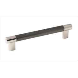 6-5/16 Inch Center to Center Esquire Cabinet Pull, Polished Nickel / Gunmetal