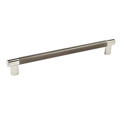 10-1/16 Inch Center to Center Esquire Cabinet Pull, Polished Nickel / Gunmetal