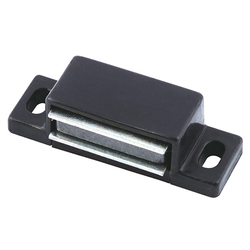 Futaba Square Single Door Magnetic Catch ONLY, 1-25/32" Width x 13/16" Depth x 1/2" Height, Black