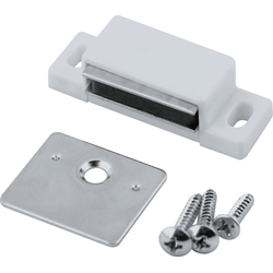 30% OFF Square Single Door Magnetic Catch with Screw and Strike Plate, 1-25/32 Inch Width x 13/16 Inch Depth x 1/2 Inch Height, White