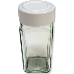 8% OFF 4 Oz 12-Pack Square Glass Spice Bottles, White