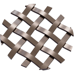 3/8 Inch Single Flat Diamond Decorative Grille, 36 Inch W x 24 Inch L Sheet, Antique Brass