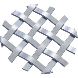 3/8 Inch Single Flat Diamond Decorative Grille, 36 Inch W x 24 Inch L Sheet, Satin Nickel