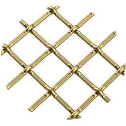 1/2 Inch Round Single Diamond Decorative Grille, 18 Inch W x 48 Inch L Sheet, Satin Brass